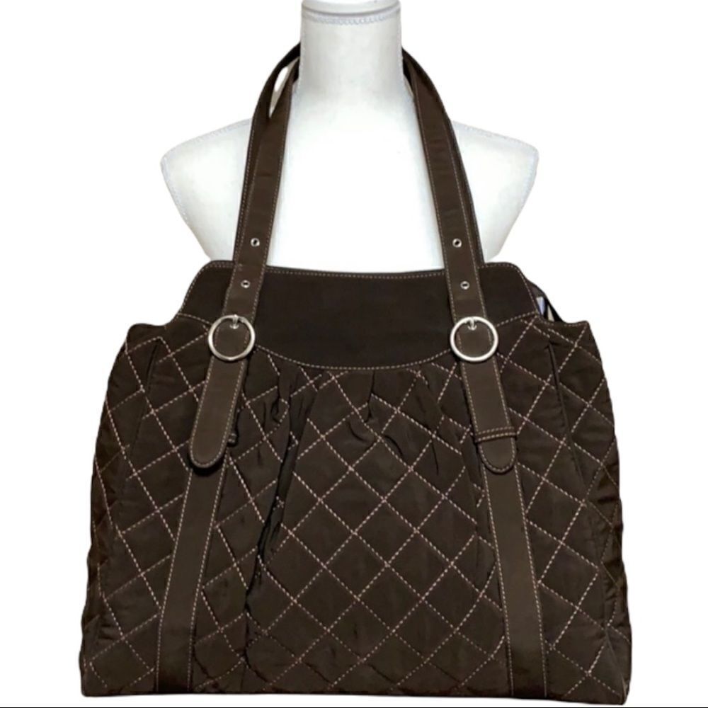 VERA BRADLEY Brown Quilted Large Bag